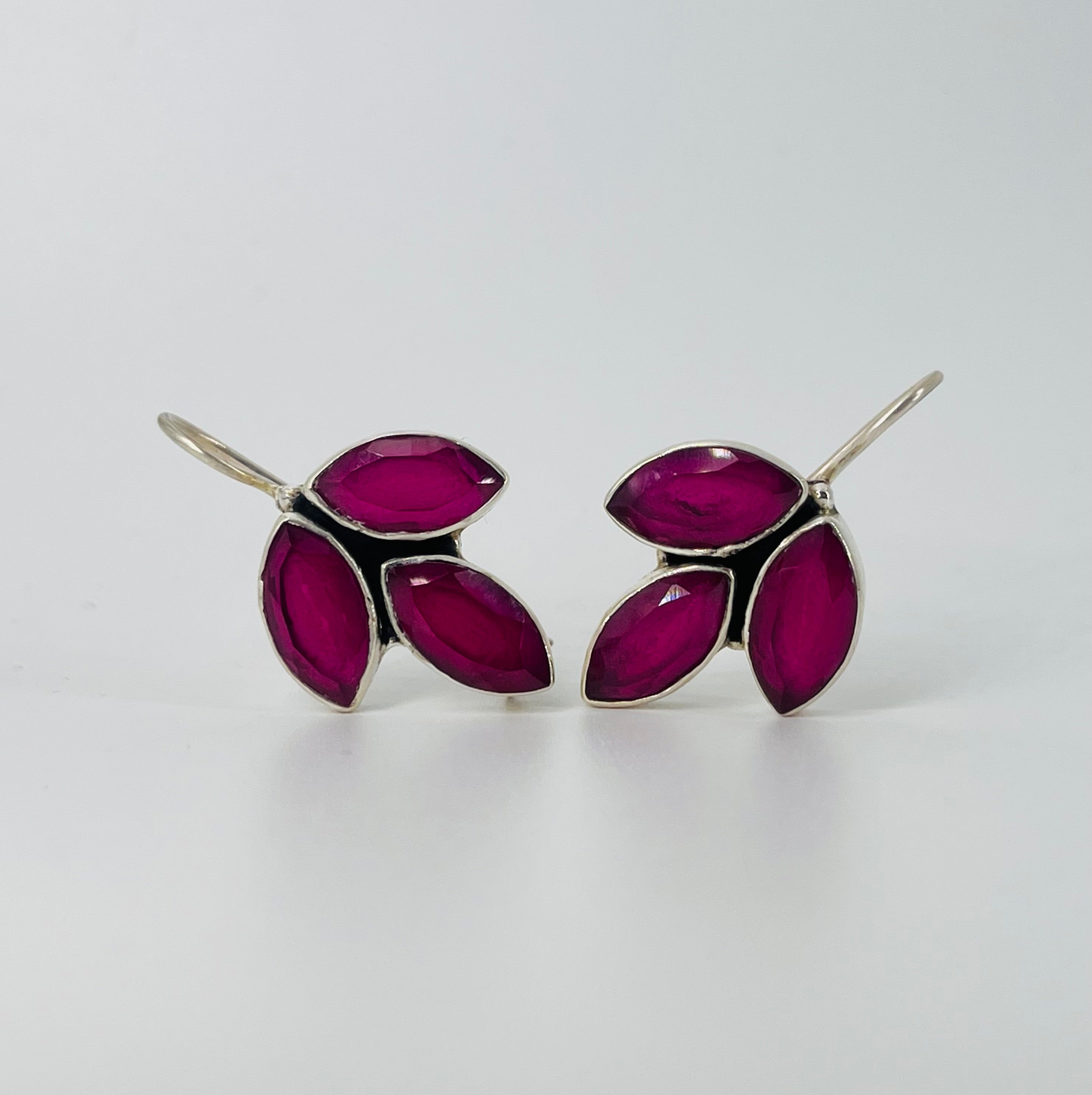 Ruby Leaf Earrings