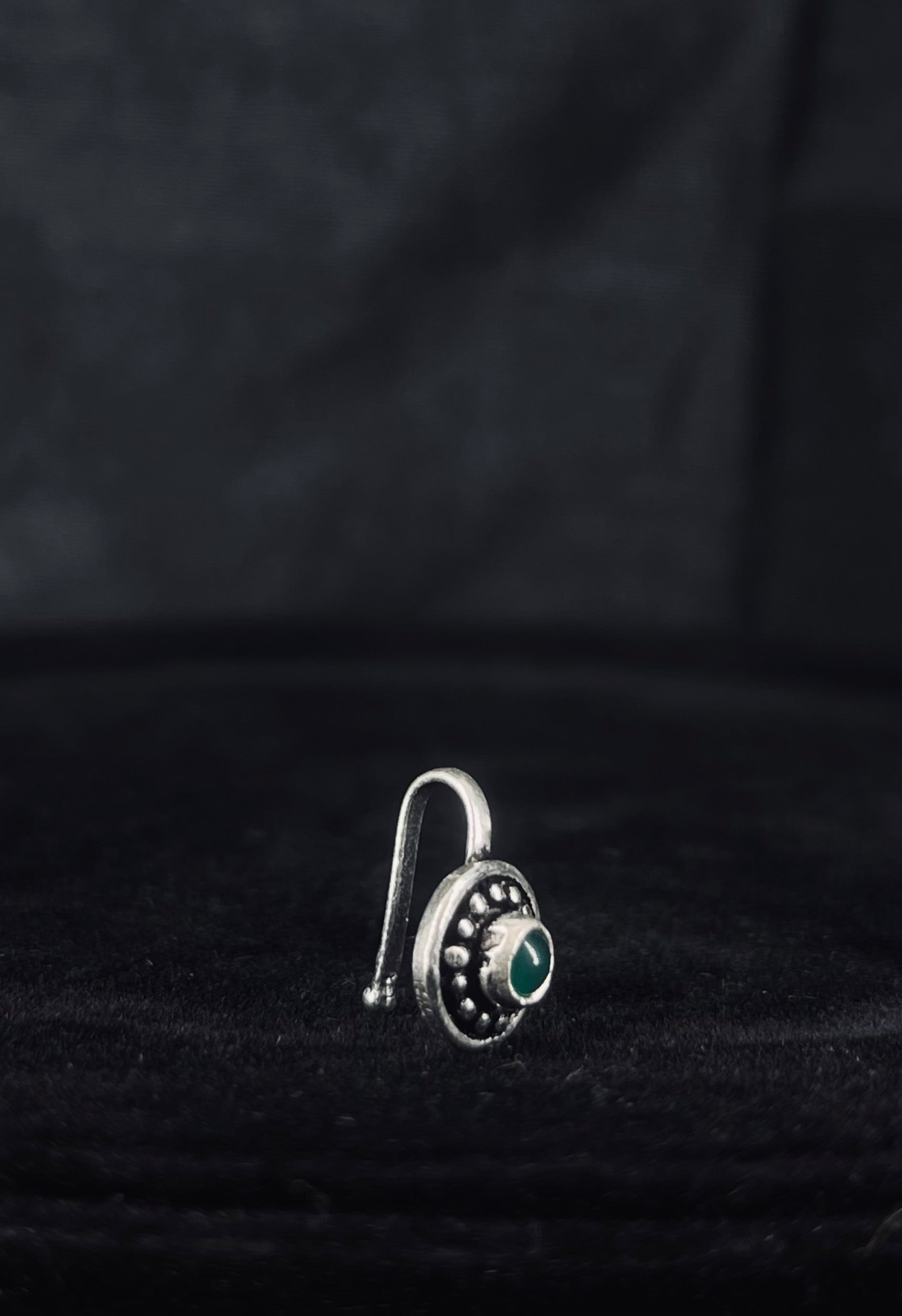 Emerald Moon Nose Pin