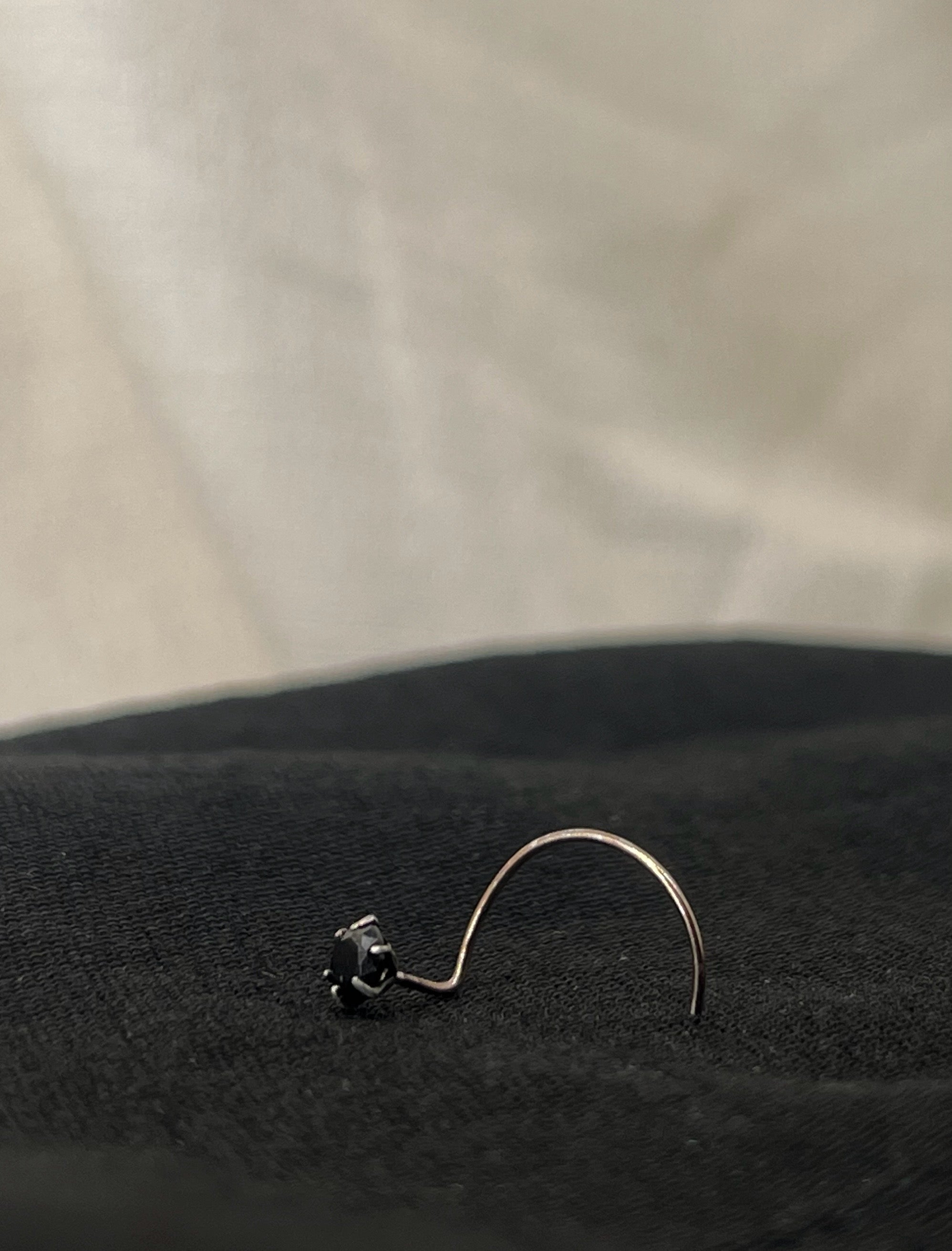 Black Stone Nose Pin (3 mm)