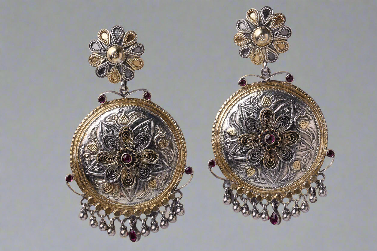 Sun-shield fusion jhumkas