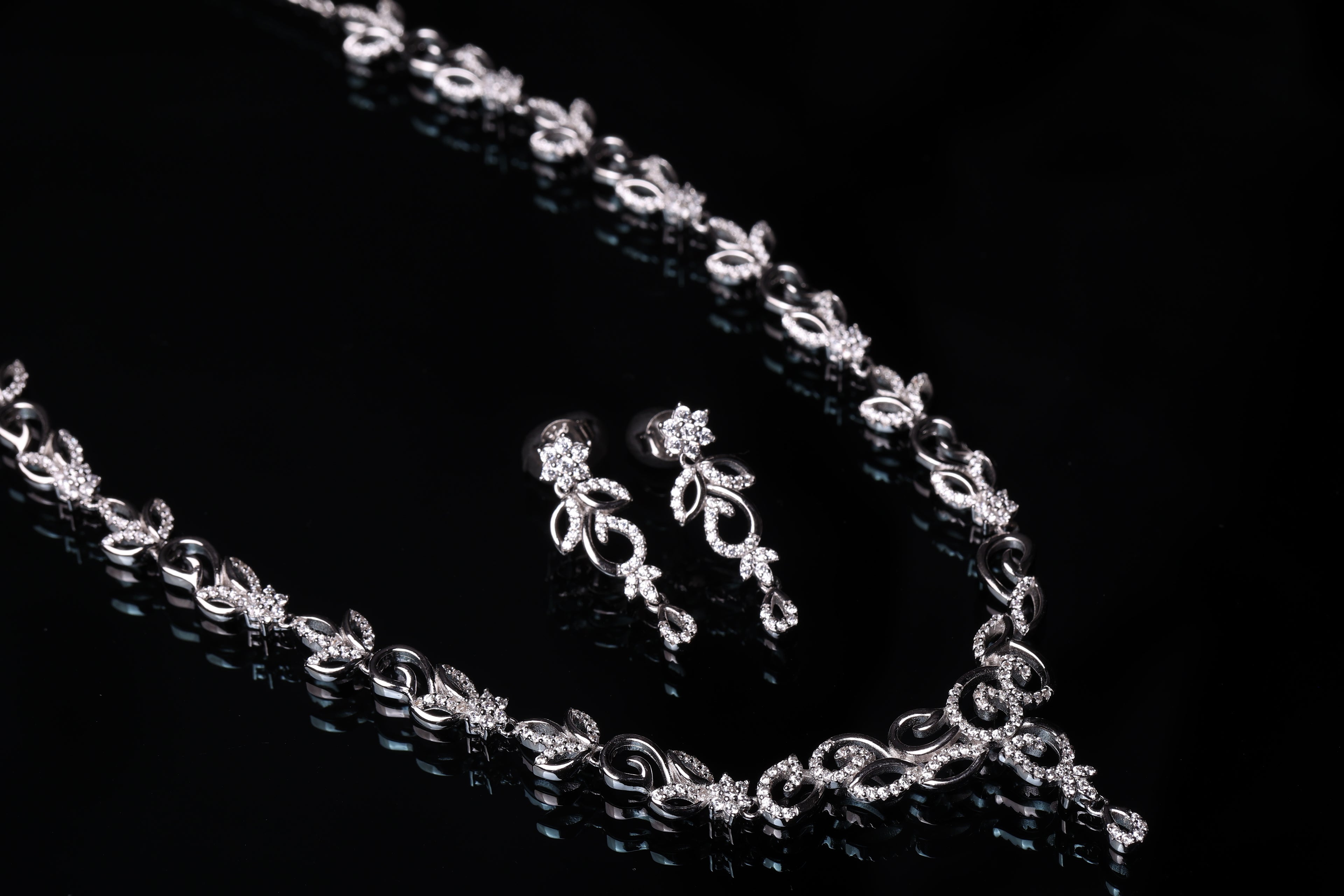 Enchanted Vine Diamond Set - necklace and earrings