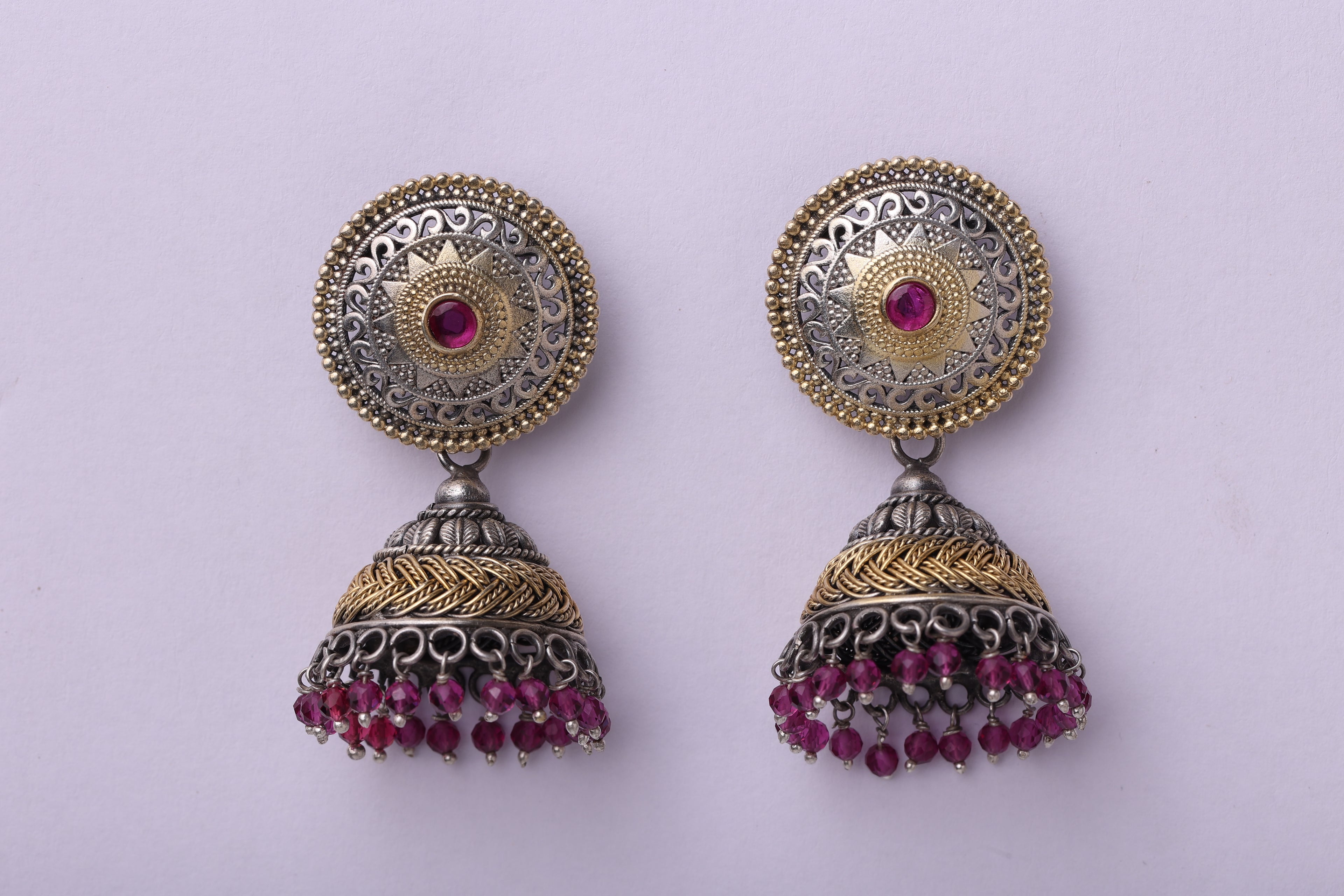 Pink moon jhumkas