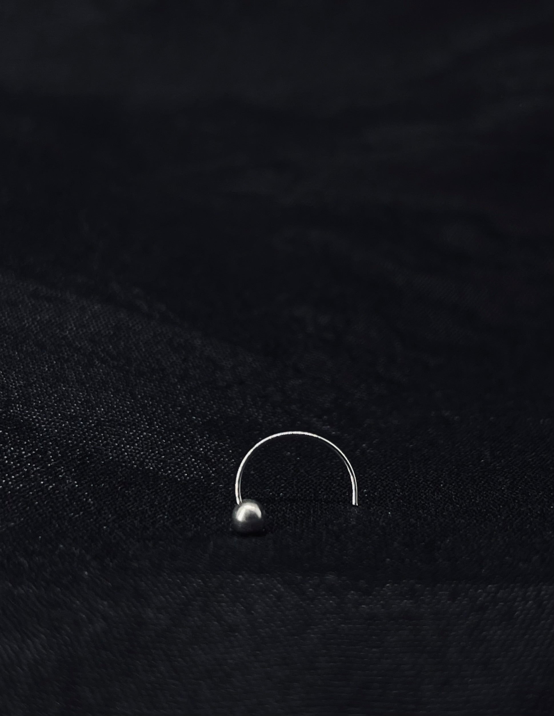 Small Silver Bead Nose Pin