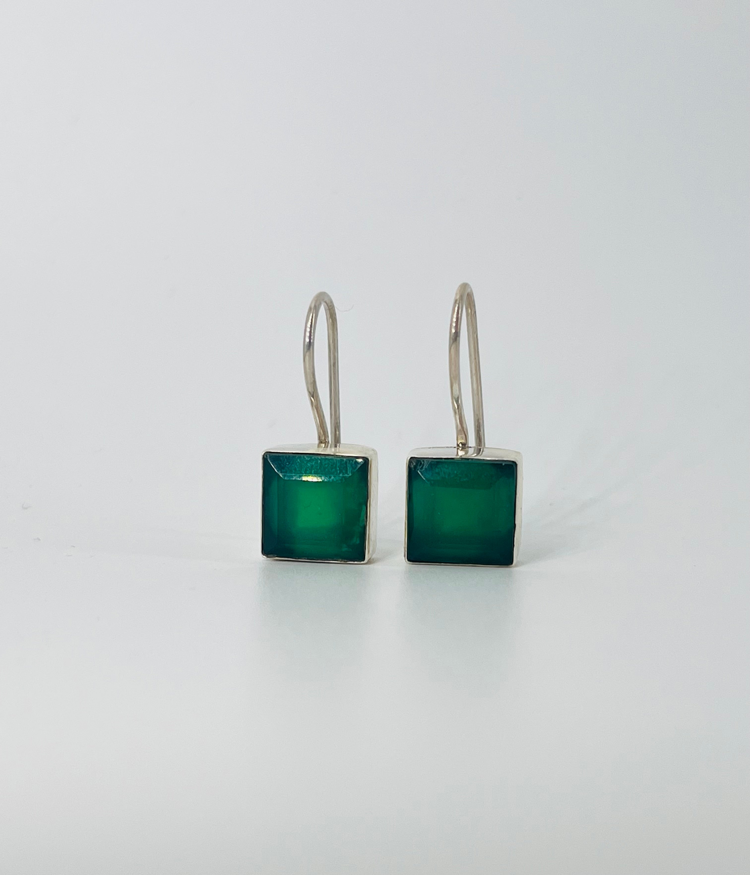 Emerald Cube Earrings