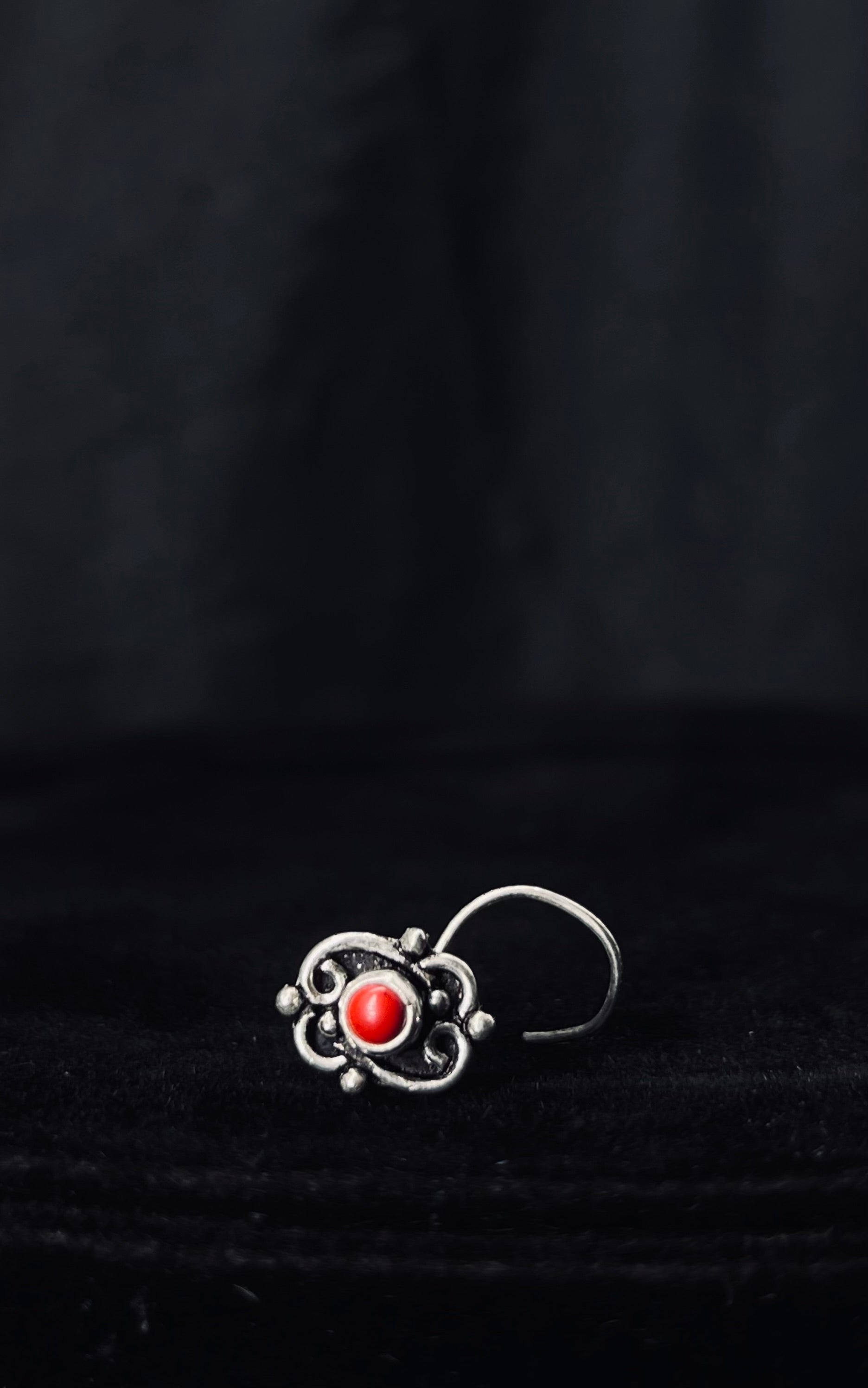 Red Coral Tribal Nose Pin