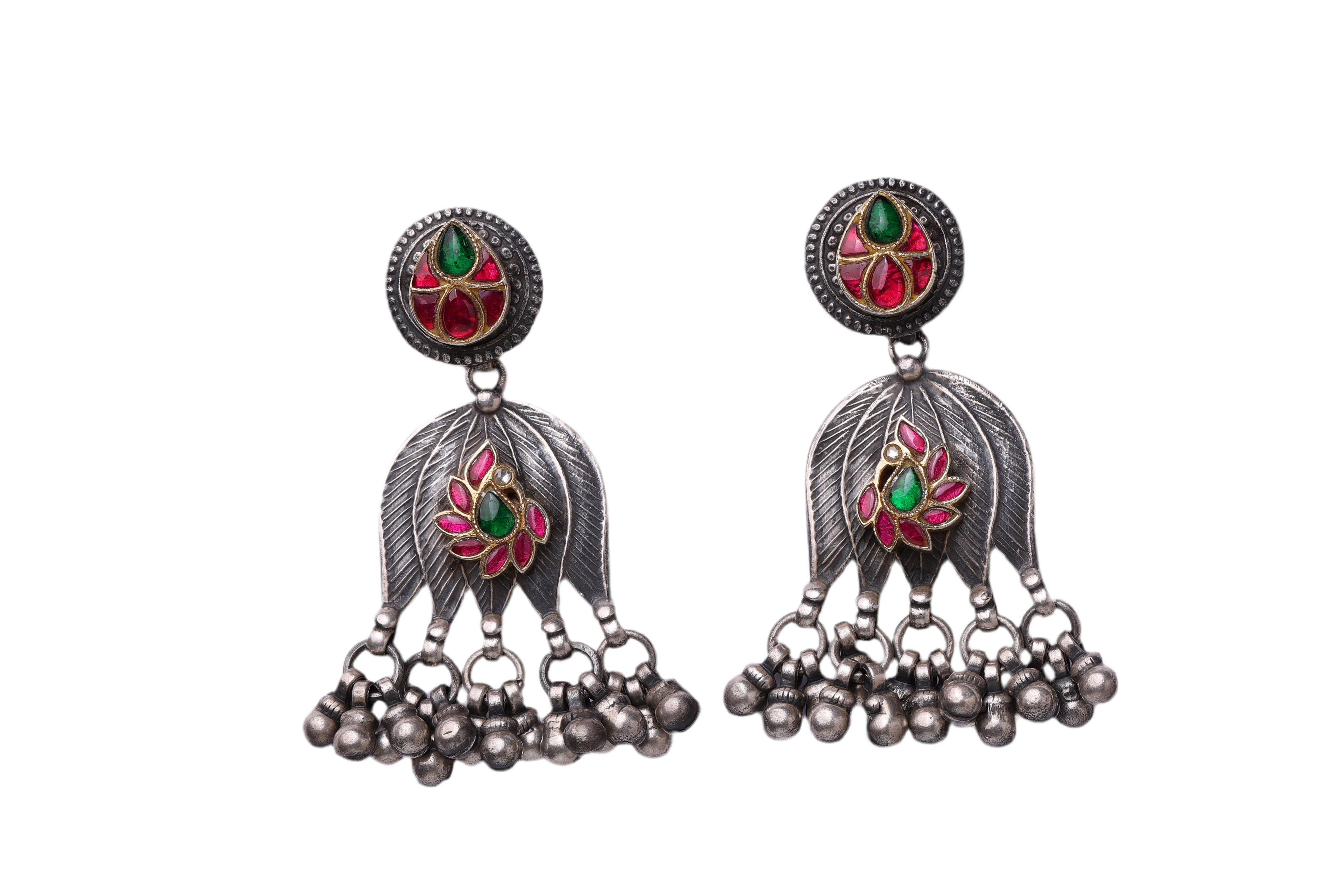 Lotus leaf jhumkas