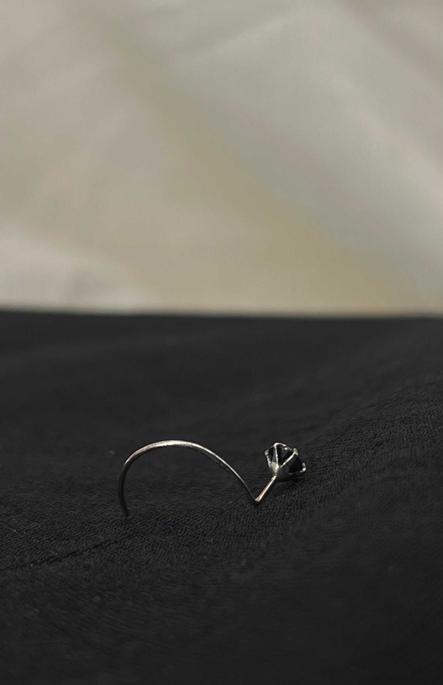 Black Stone Nose Pin (3 mm)