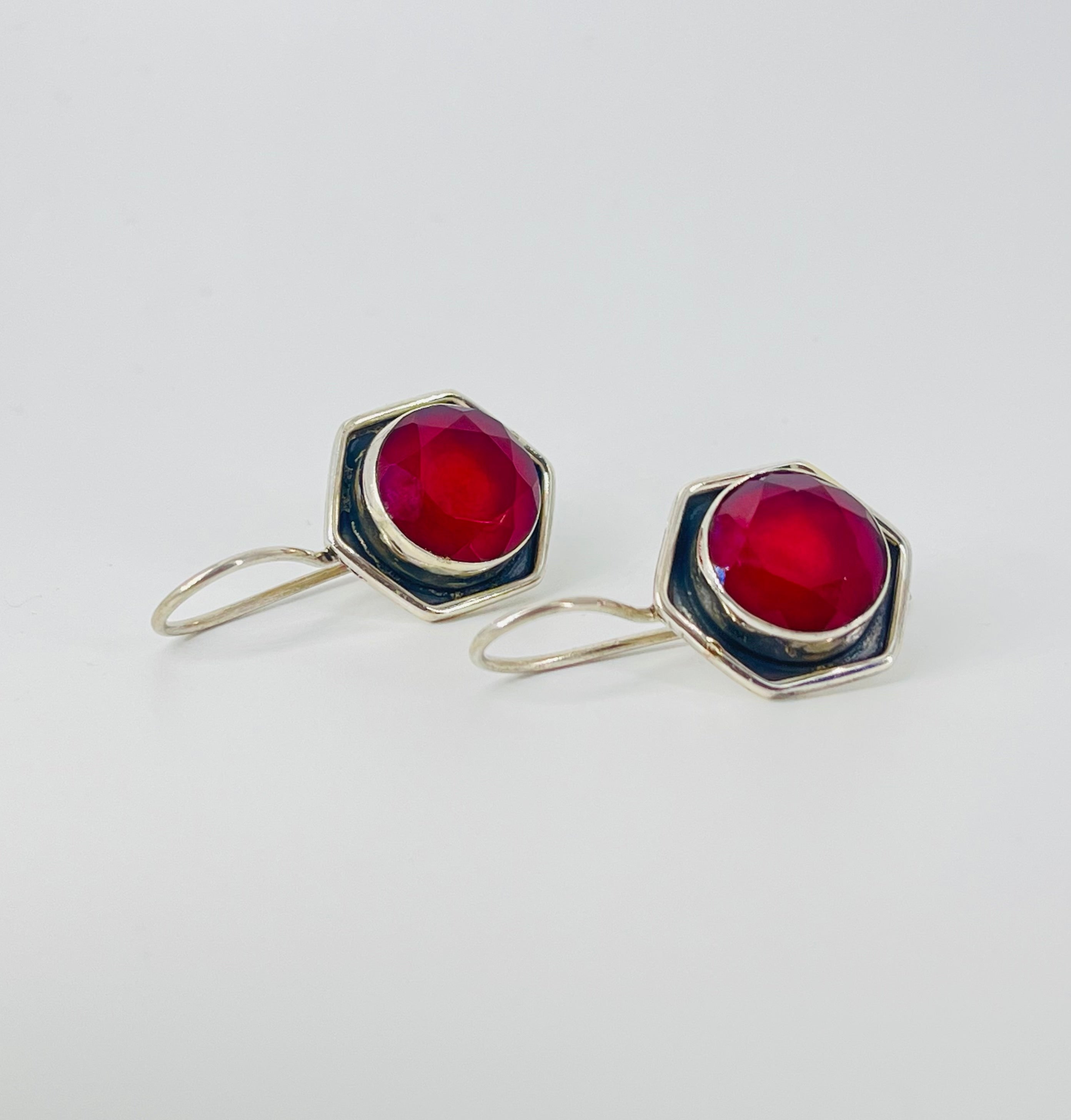 Ruby Round Earrings