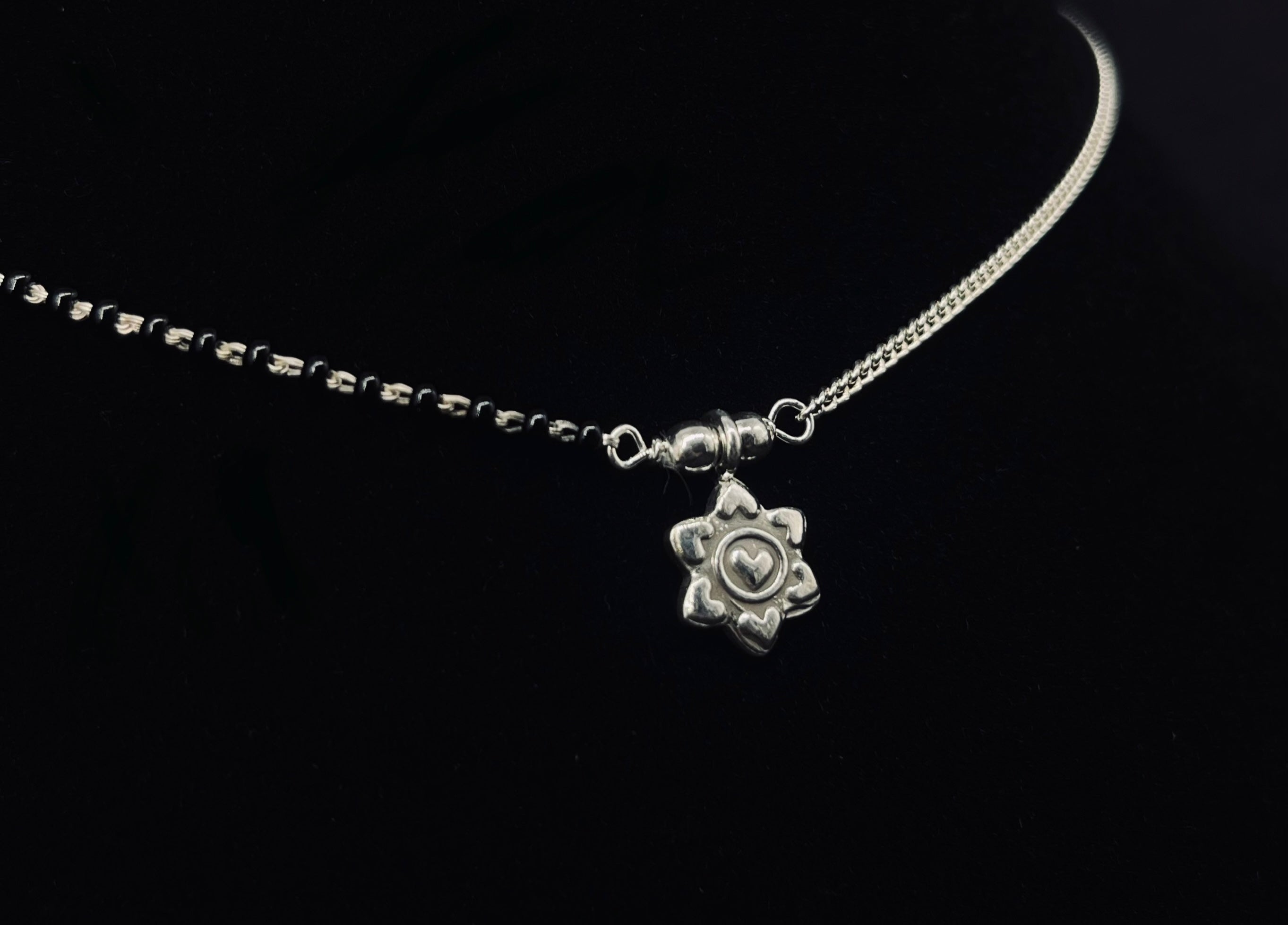 Heart Blossom Charm Dual Chain Necklace