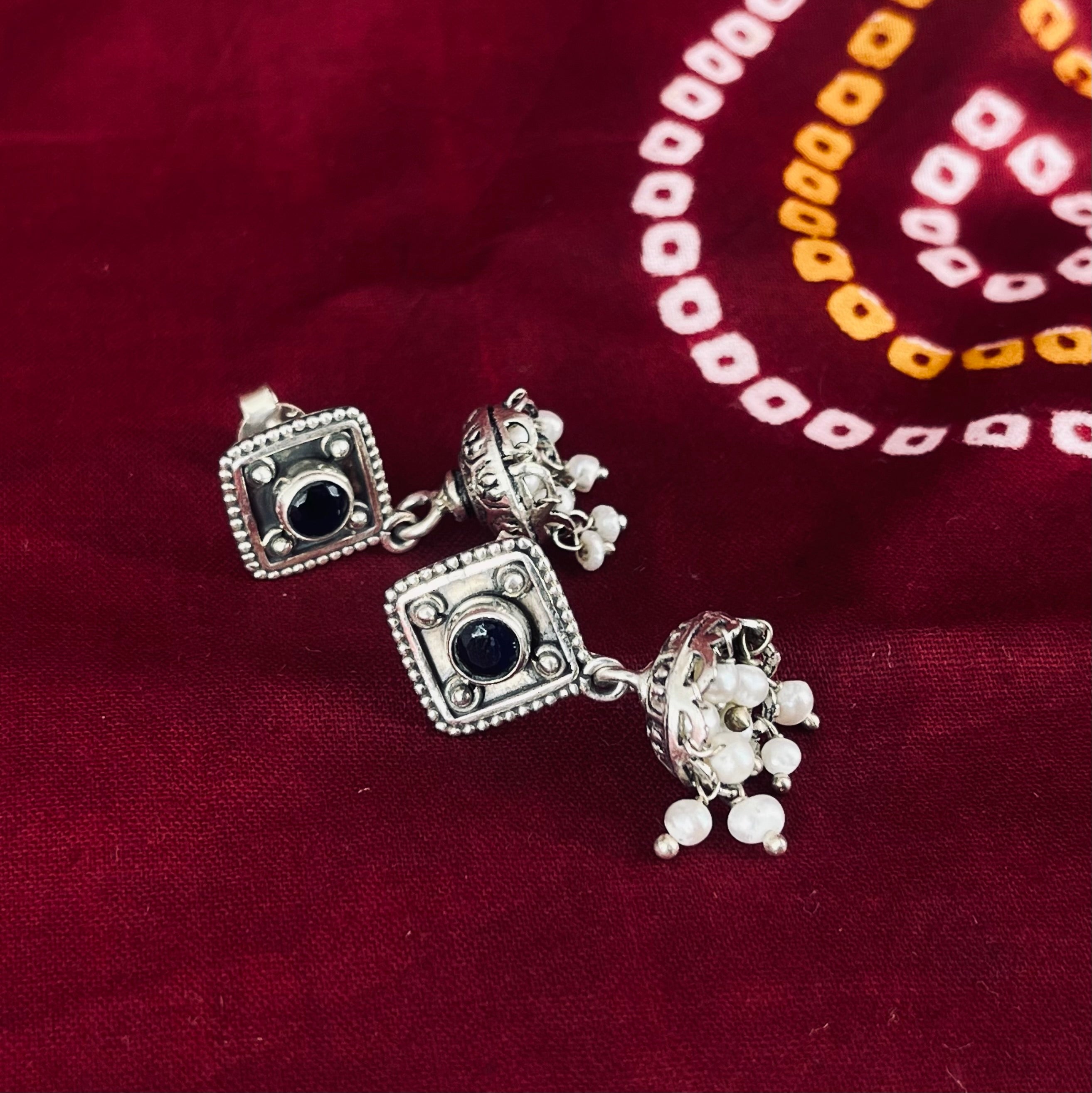 Black Stone Charkat Earrings