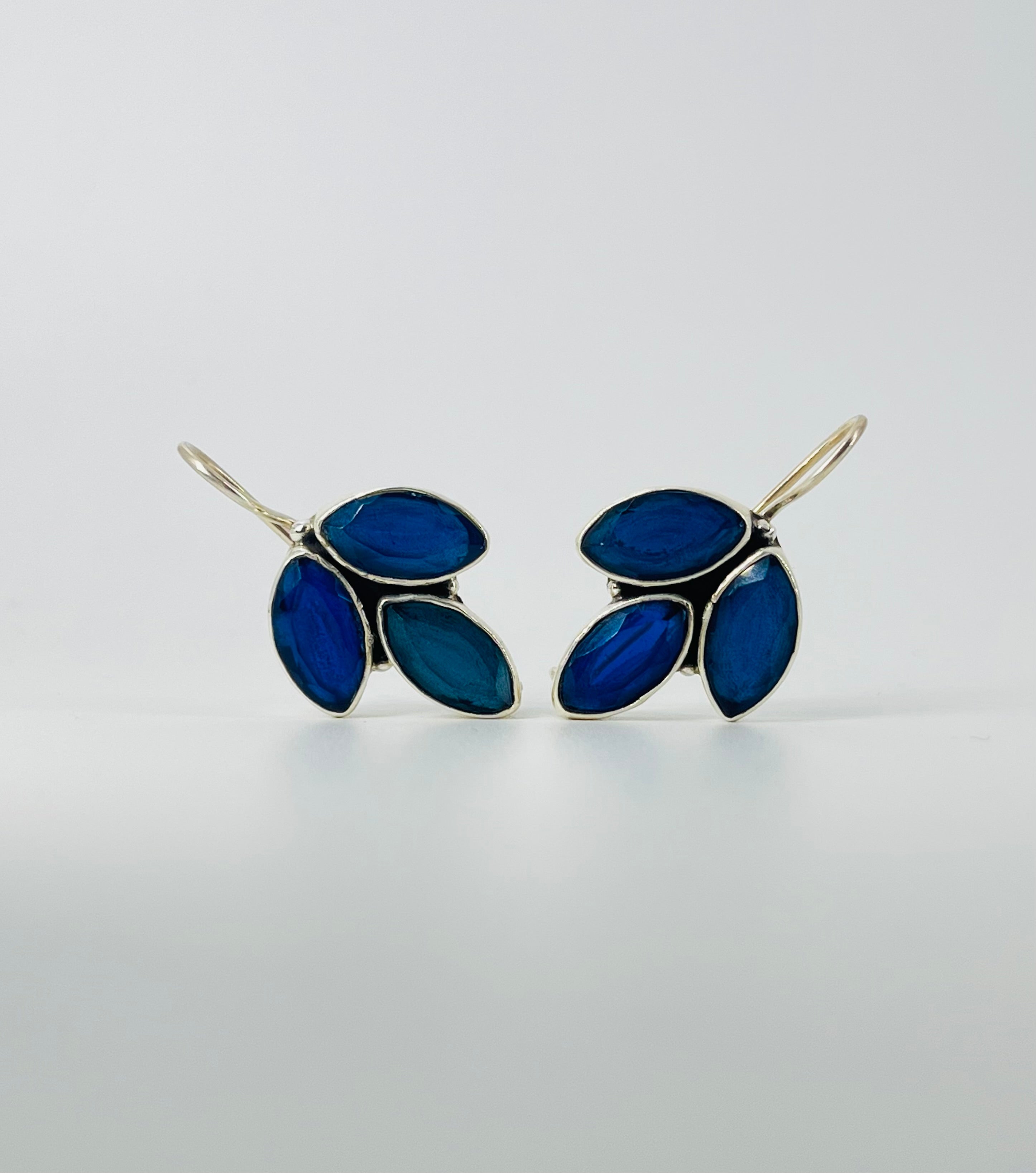 Sapphire Leaf Earrings