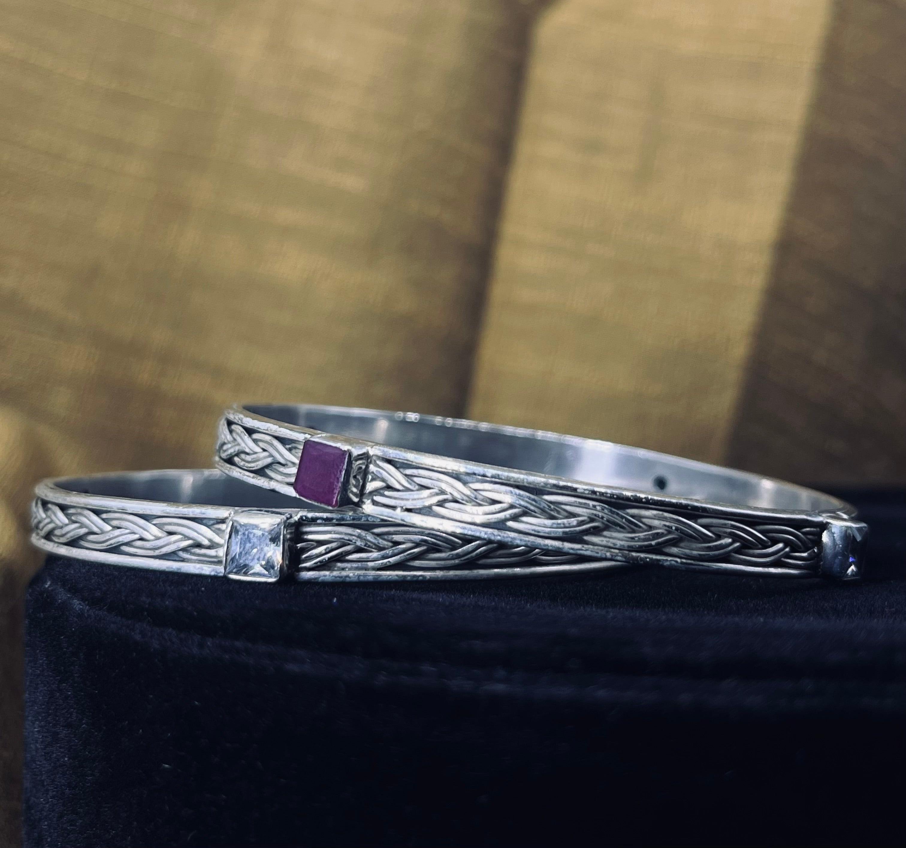 Tricolour Braided Bangles