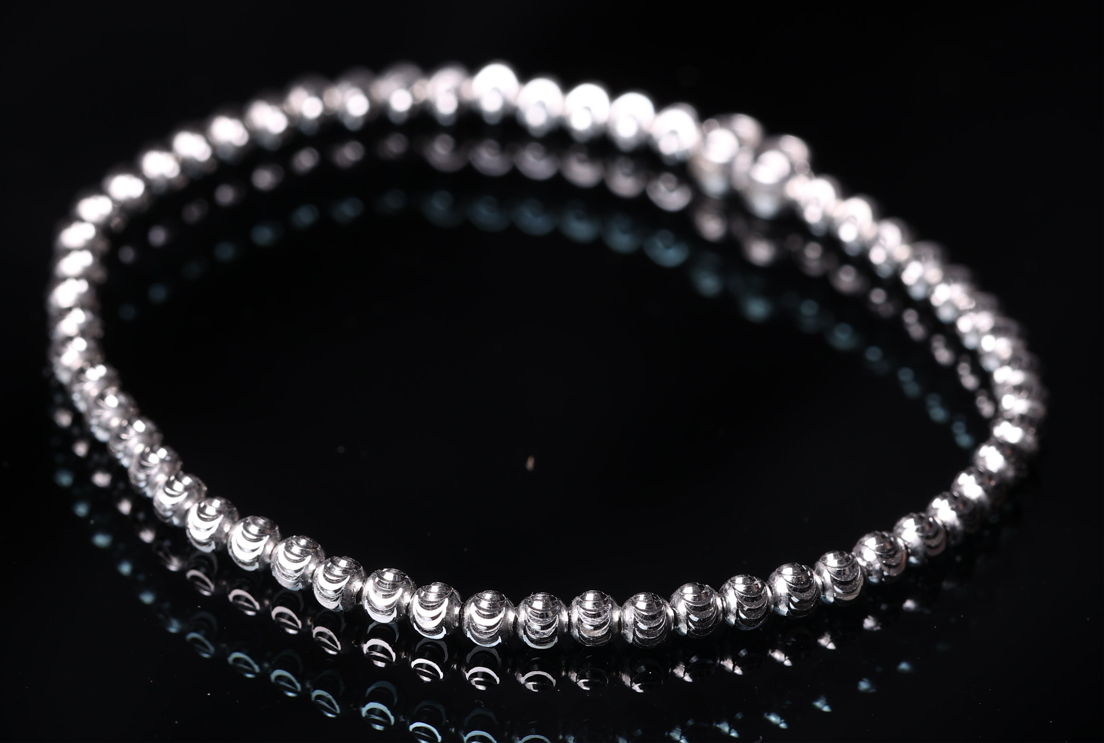 silver beads bracelet