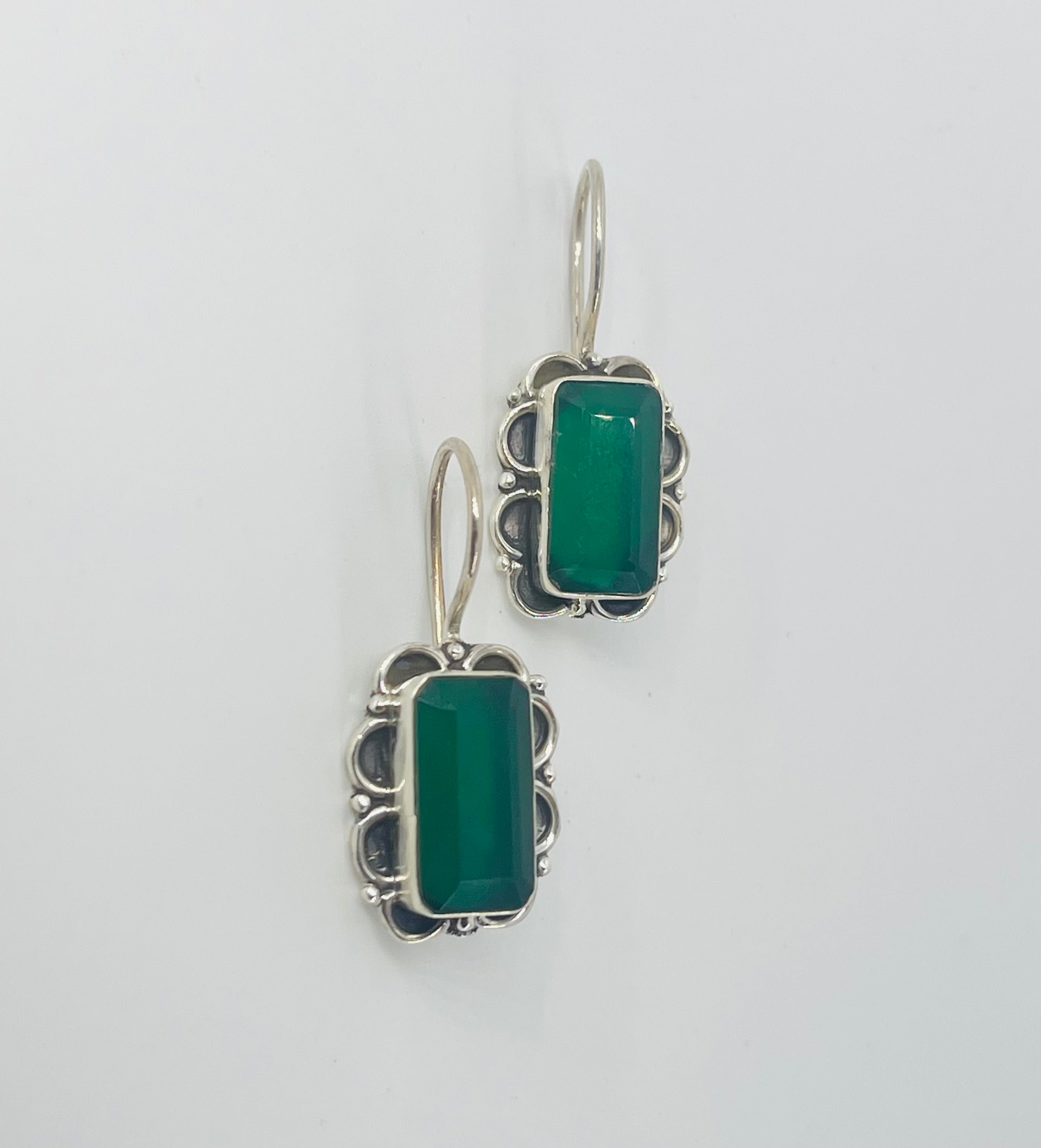 Emerald Tribal Earrings