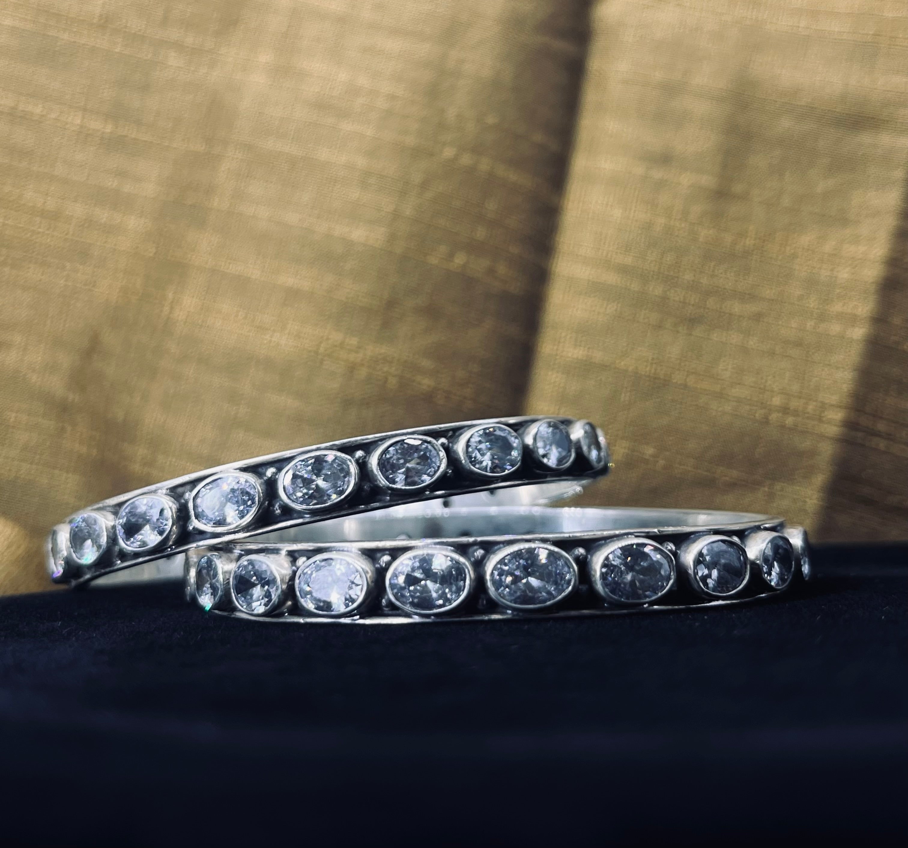 Oval Diamond Bangles