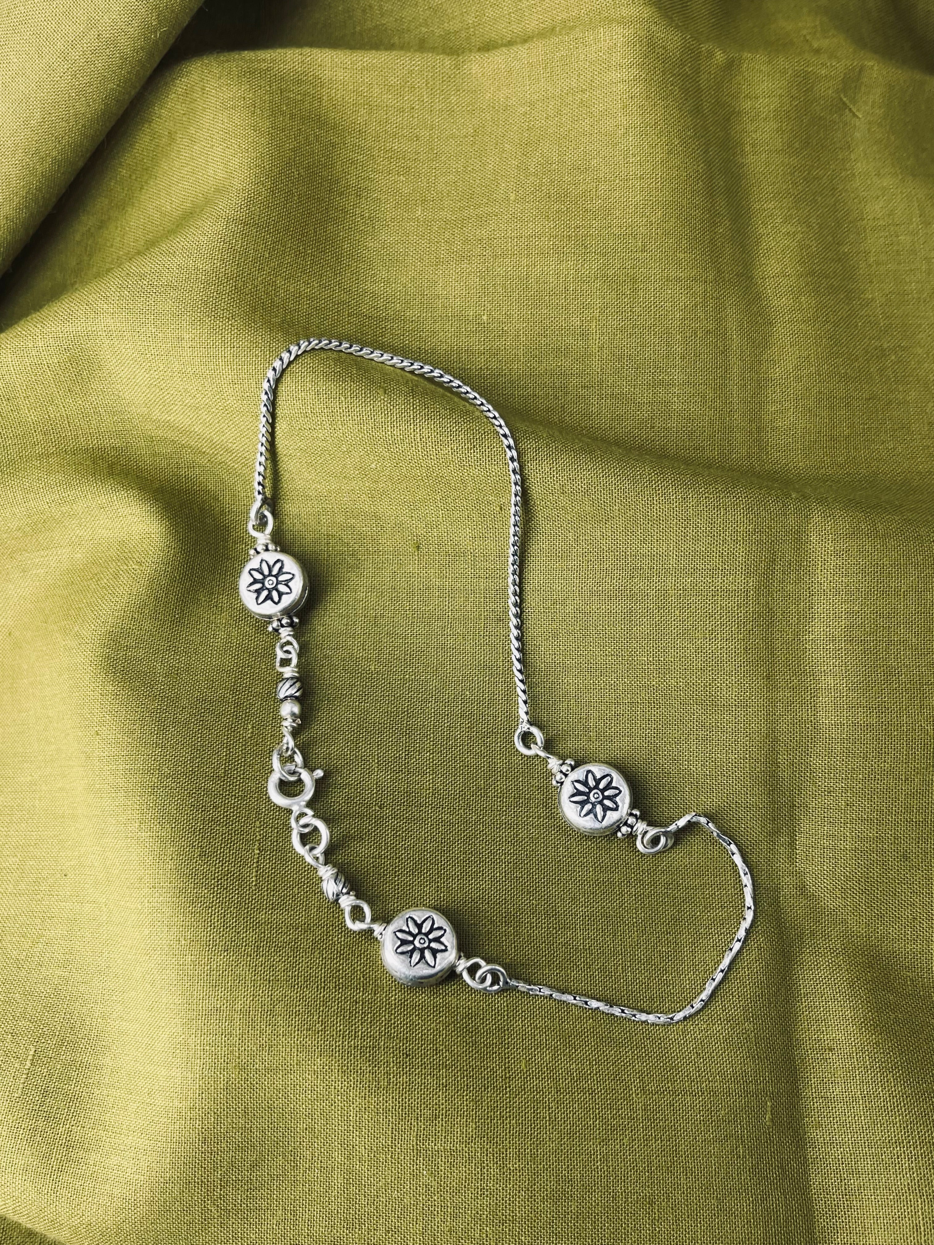 Sunflower charm anklet