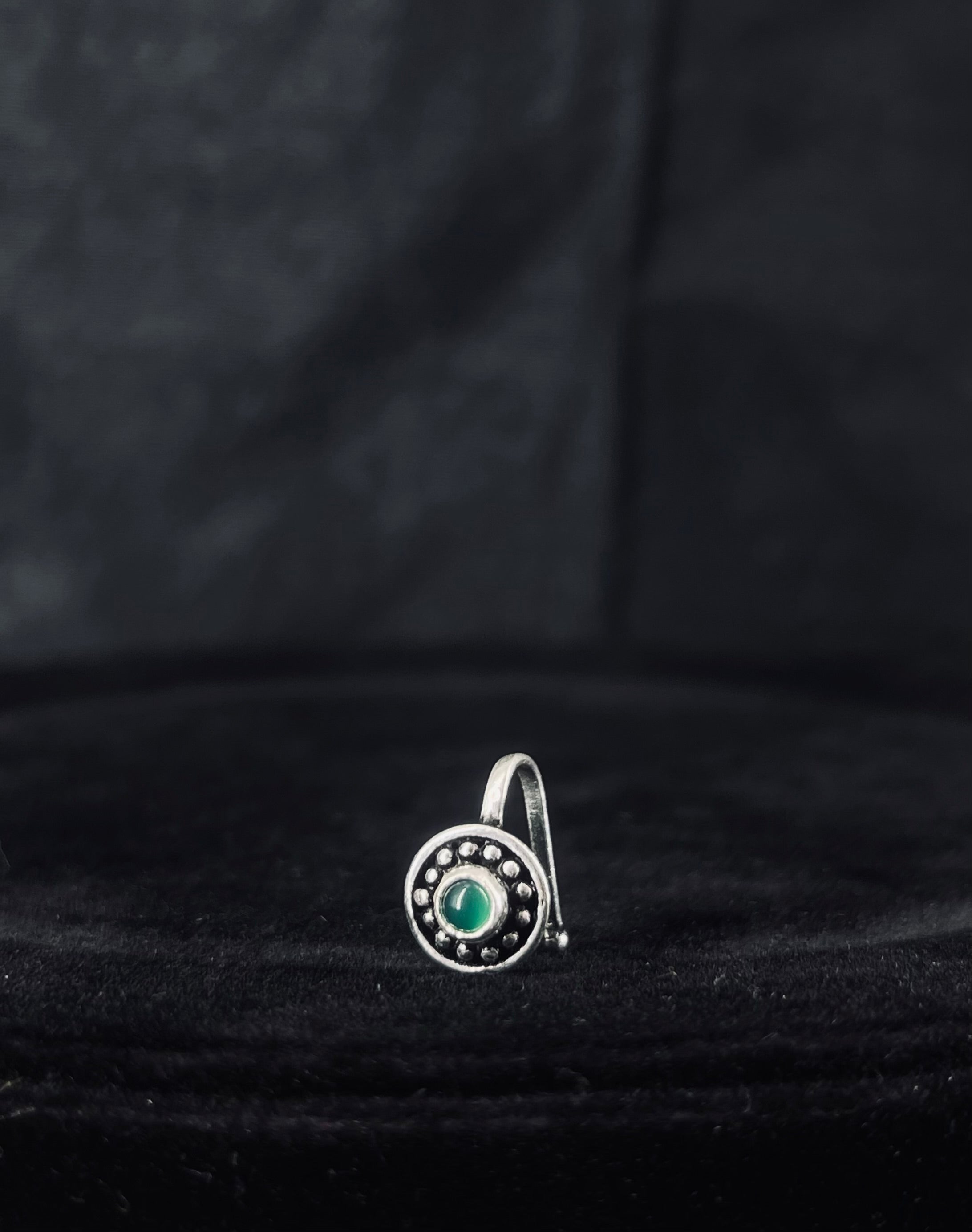 Emerald Moon Nose Pin