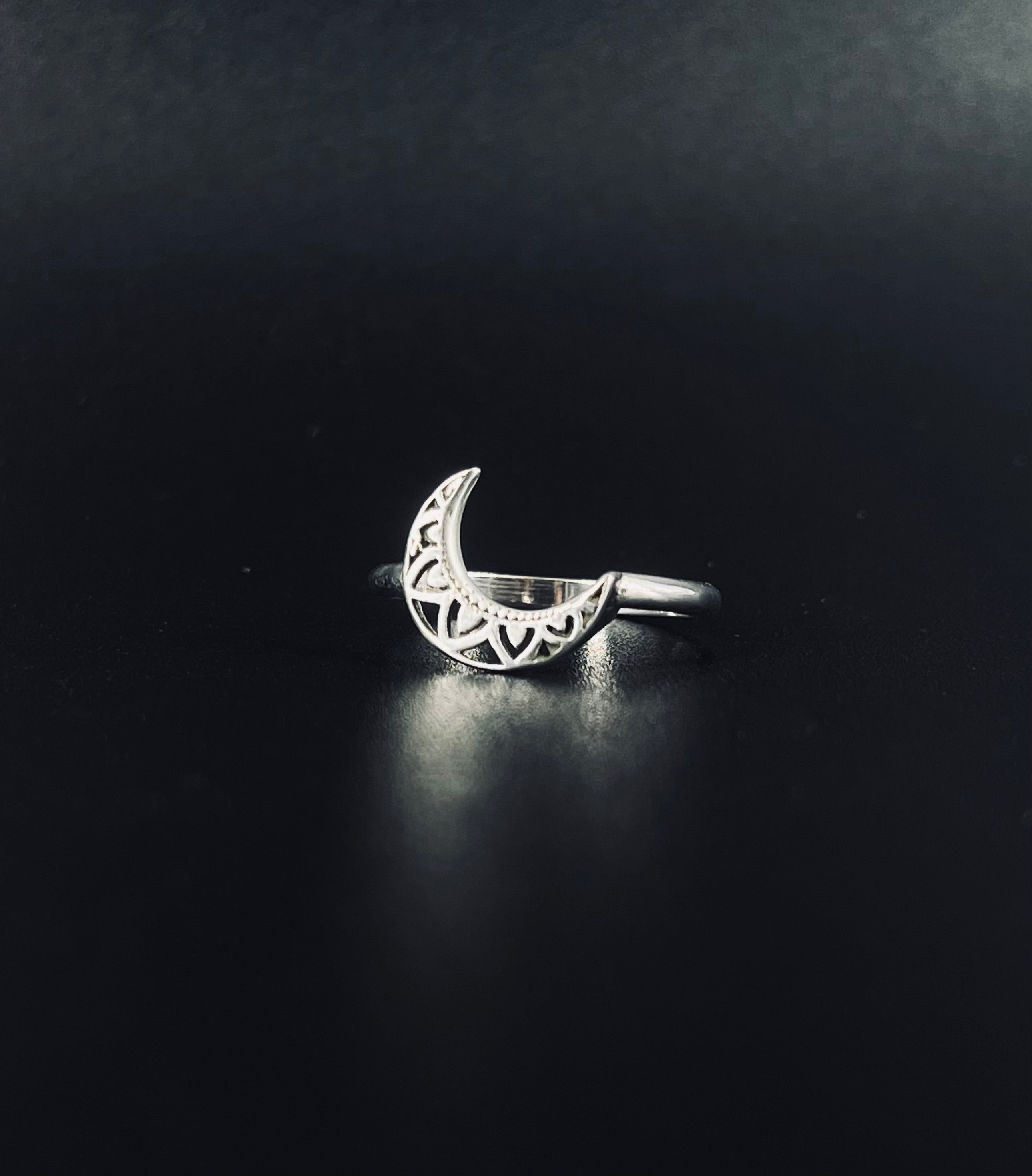 Crescent Moon Tribal Ring