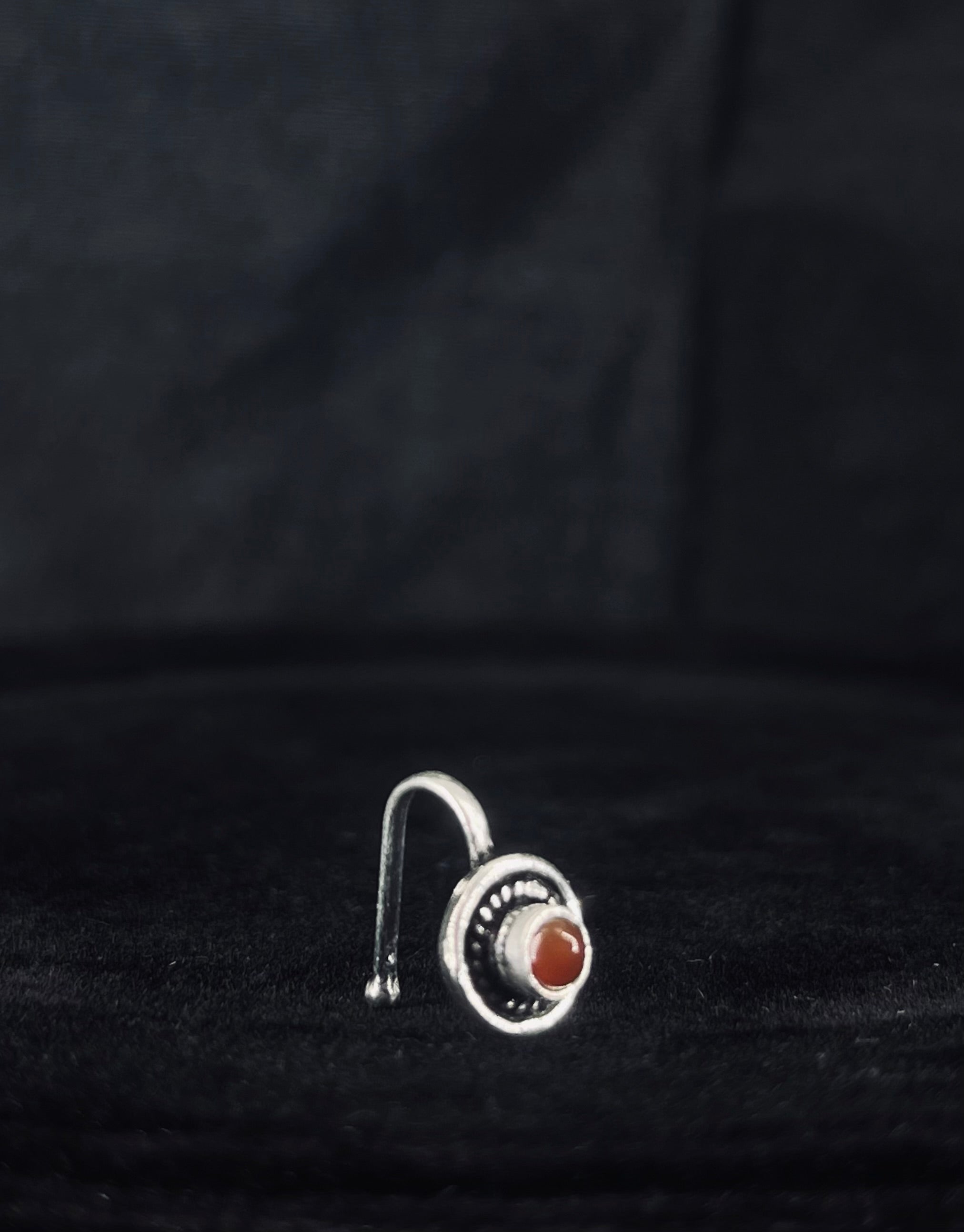 Brown Jasper Moon Nose Pin