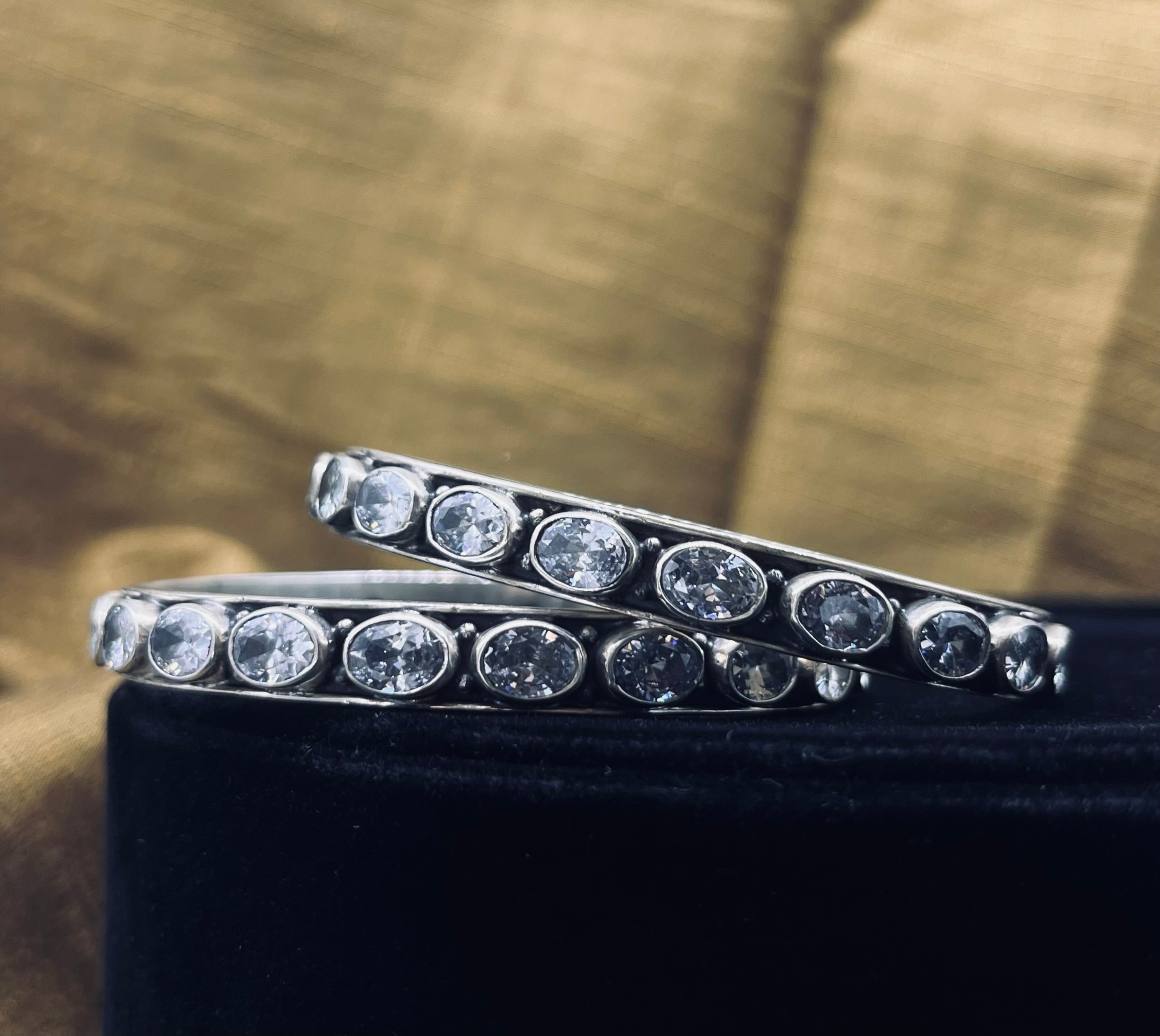 Oval Diamond Bangles