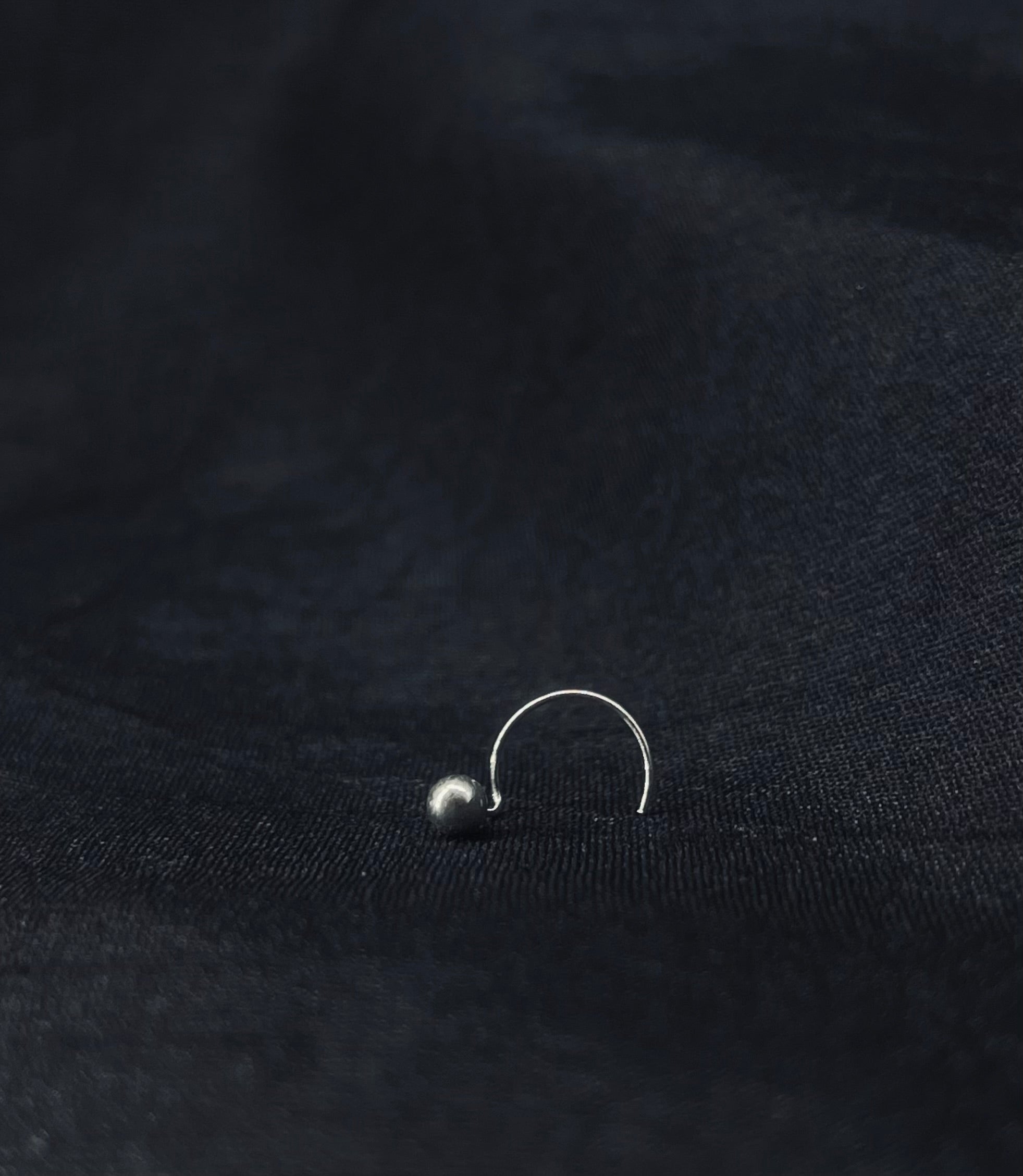 Large Silver Bead Nose Pin