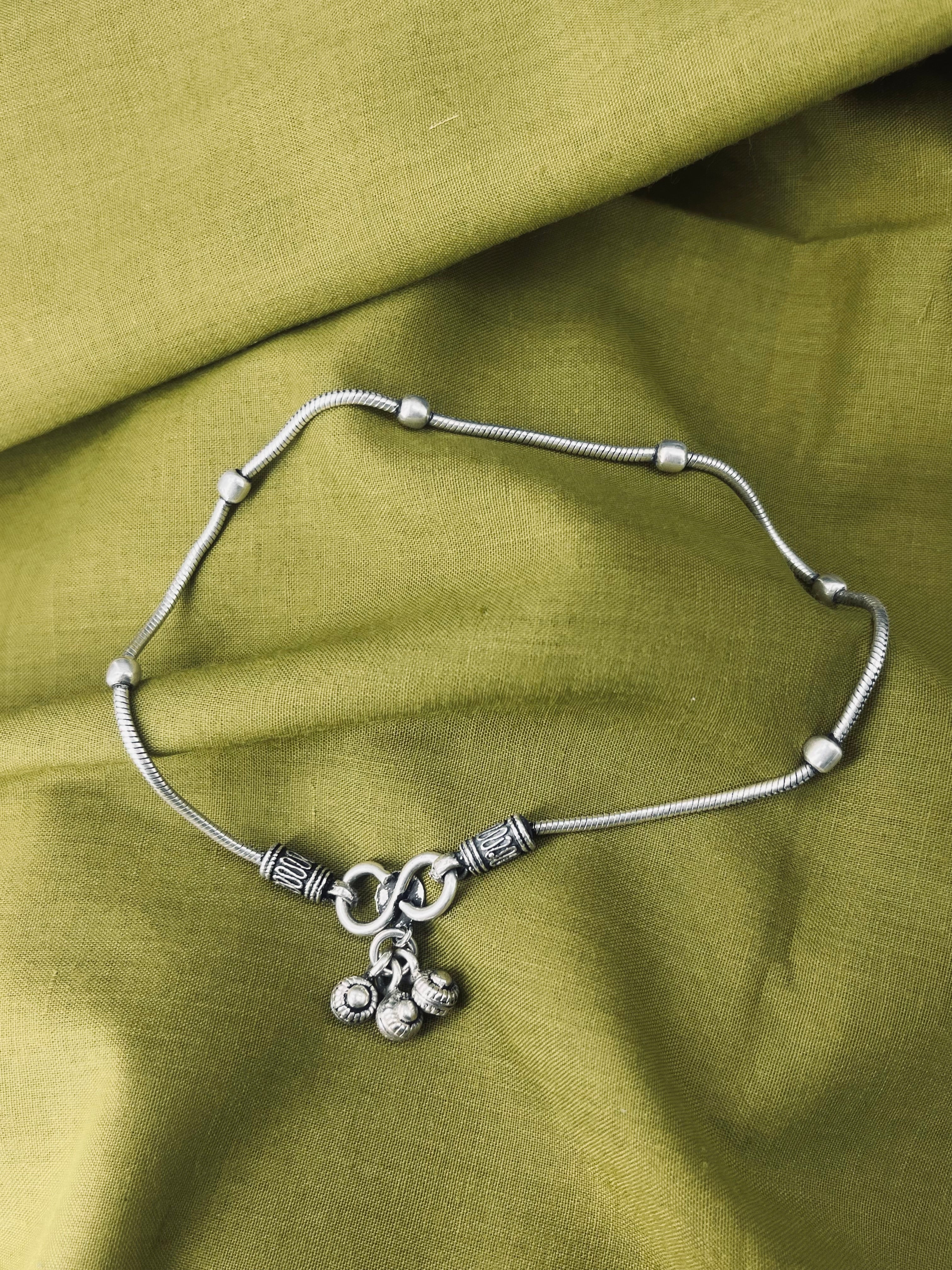 Silver beads Anklet