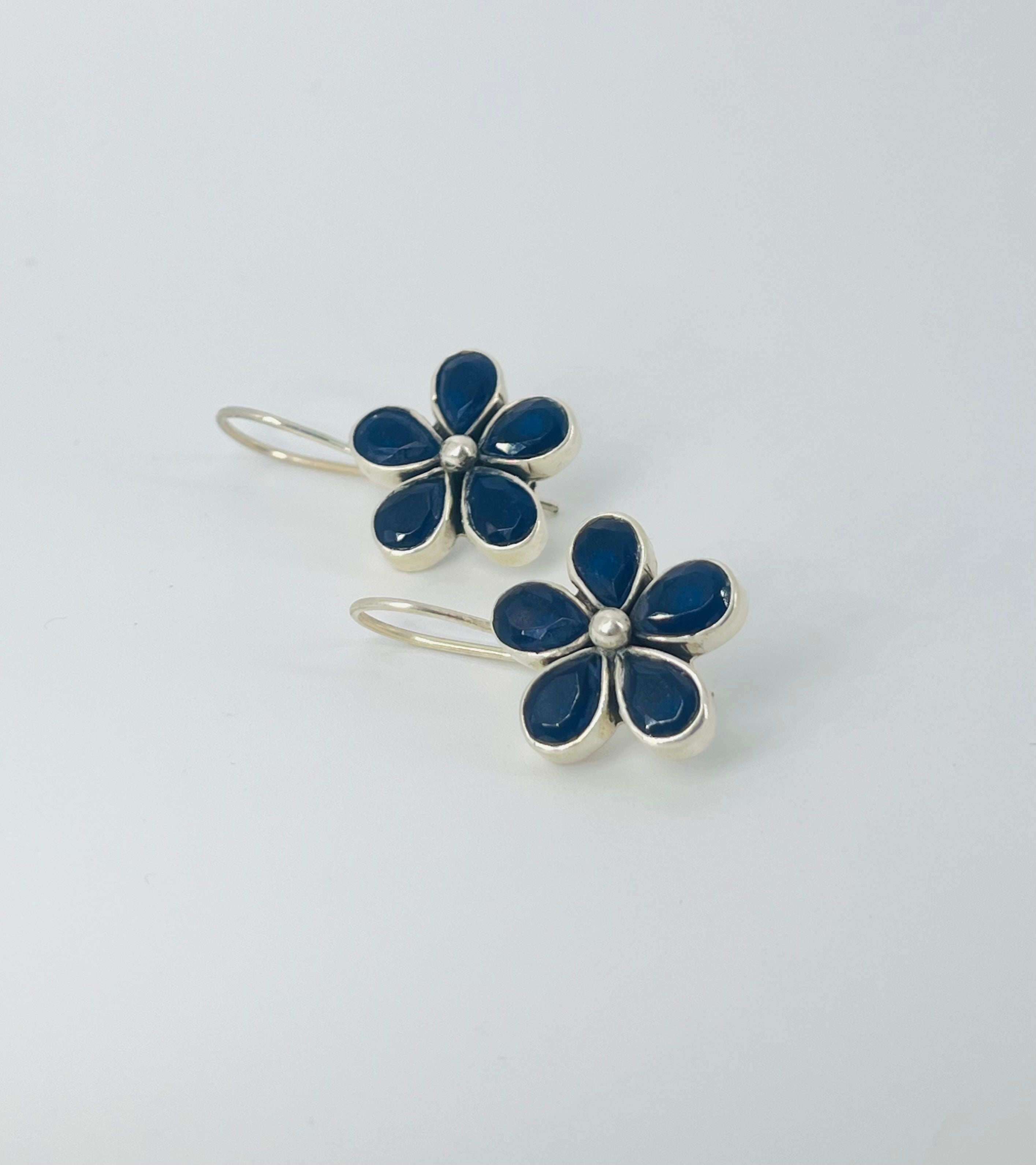 Sapphire Flower Earrings