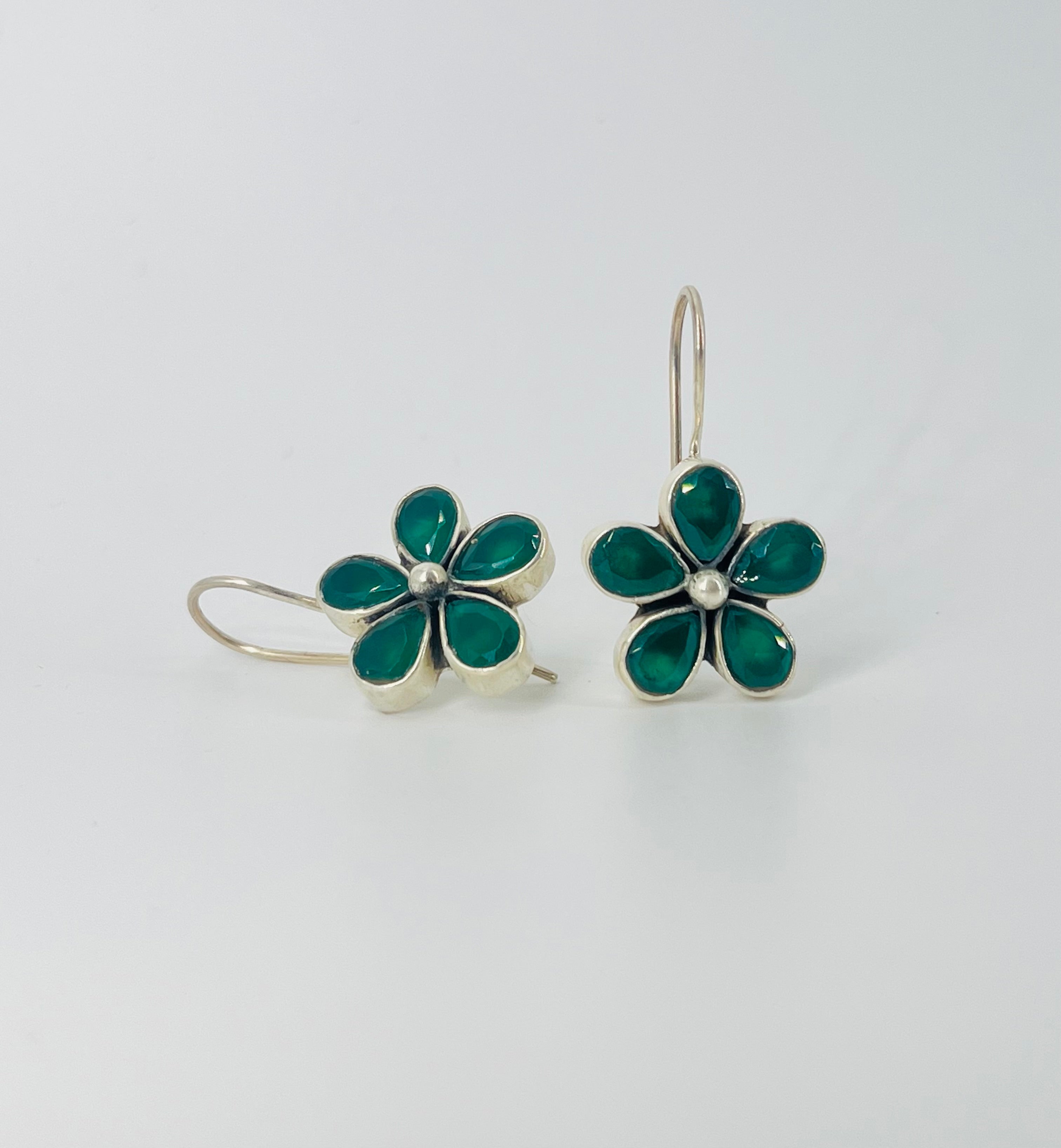 Emerald Flower Earrings