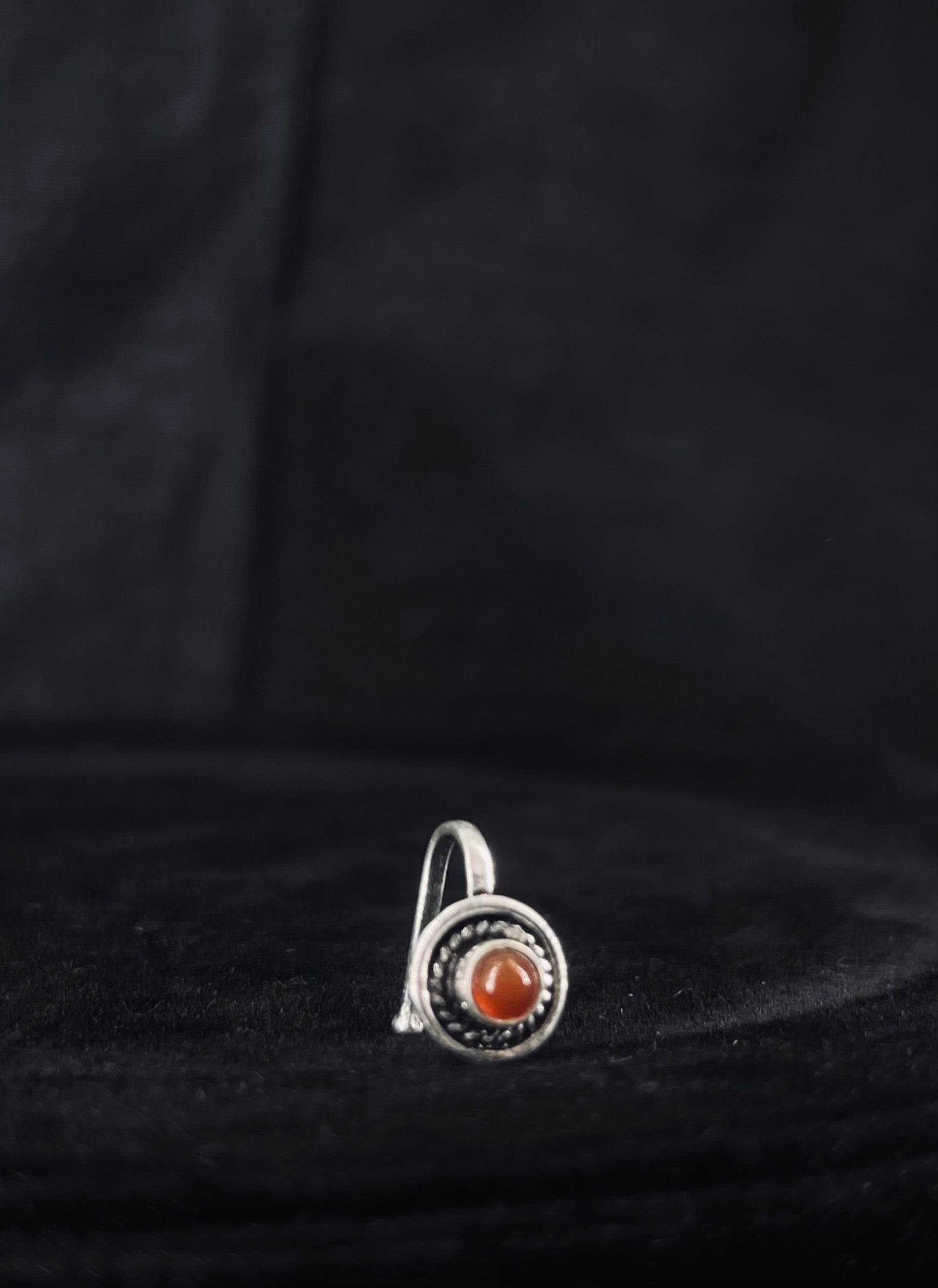 Brown Jasper Moon Nose Pin