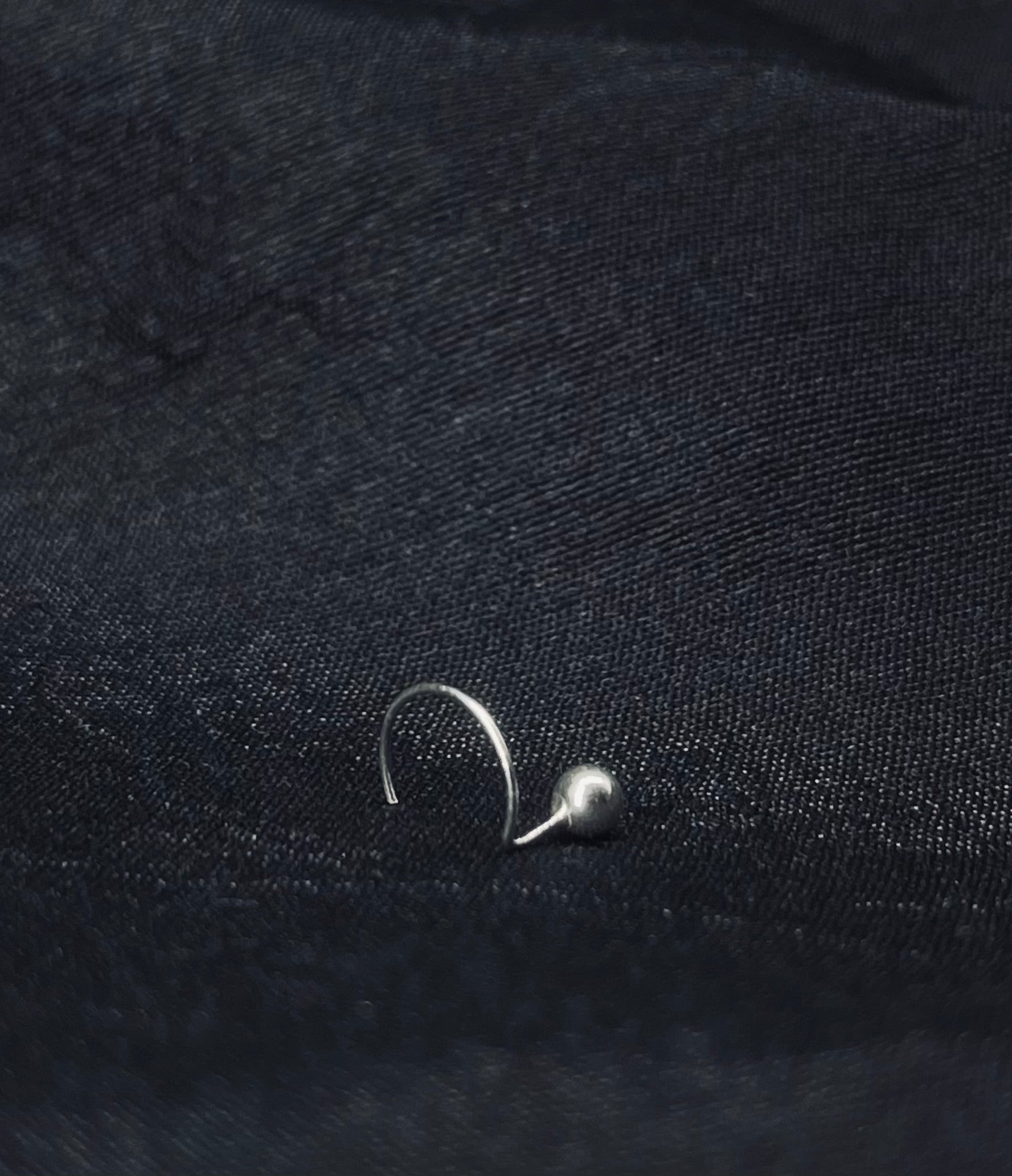 Large Silver Bead Nose Pin